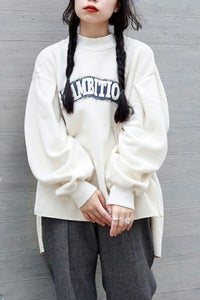 顔料染プリントプルオーバー