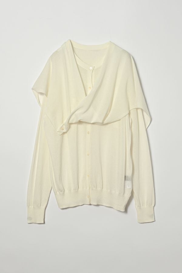 ストール付クルーカーディガン | メゾンドアムウ