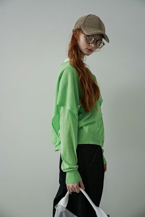 ストール付クルーカーディガン | メゾンドアムウ