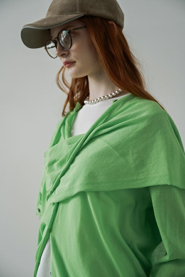 ストール付クルーカーディガン | メゾンドアムウ