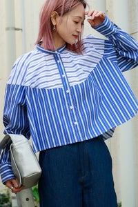 ランタンストライプブラウス