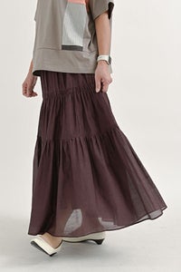 【SALE】綿シルクティアードスカート