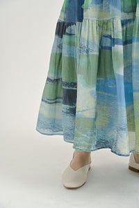 【SALE】綿シルクプリントスカート