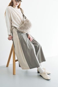 【30%OFF】サイド切替タックパンツ