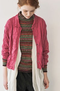 シワ長袖カーディガン