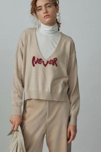 ウール混ロゴプルオーバー