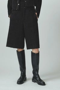 ウールツィード切替ハーフパンツ