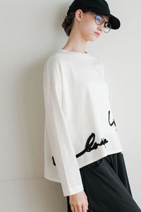 テープ刺繍ロンT