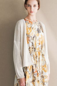 ペーパーヤーンBackスリットカーディガン