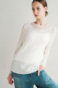 ストレッチレースプルオーバー