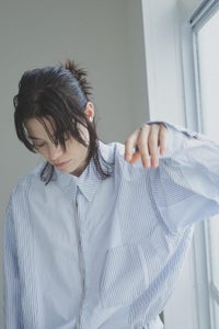 ストライプシャツブルゾン