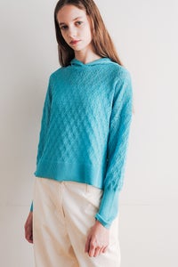 透かしフードプルオーバー