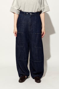 ルーズデニムダブルニーパンツ