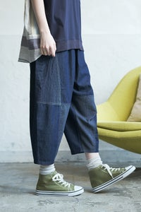 ライトデニム切替パンツ　